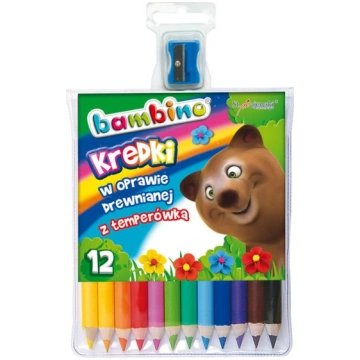 MAJEWSKI Kredki BAMBINO w oprawie drewnianej z tem