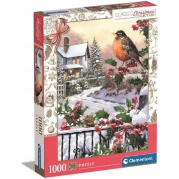 Clementoni CLE puzzle 1000 ChristmasColl.Robin_Hol