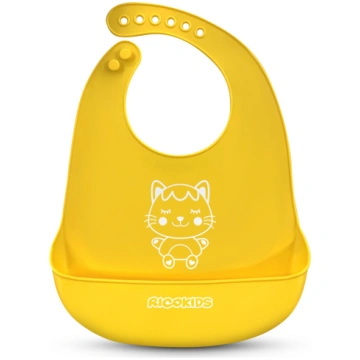 Ricokids silikona priekšautiņš ar kabatu, dzeltens