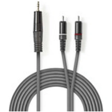 Kabelis Nedis AUX 3.5mm - 2x RCA 3m