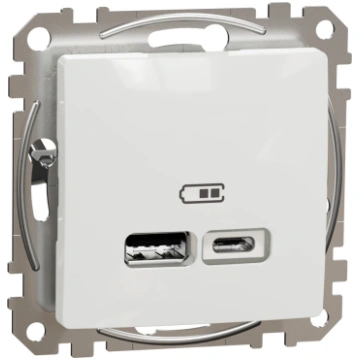USB lādētājs Schneider Electric Sedna Design, balt