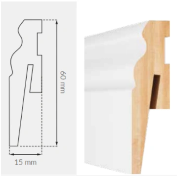 Arbiton krāsojamā MDF grīdlīste MP0601