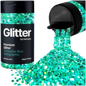 Hemway Turquoise Blue Holographic Glitter Super Ch