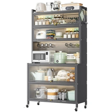 Baker"s Rack with Kitchen Drawer Cabinet - Folding