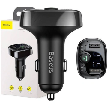 Transmiter FM Baseus Bluetooth 2xUSB microSD czarn