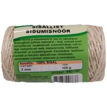 Sizāla darza aukla 2mm*100g, +kart.spole