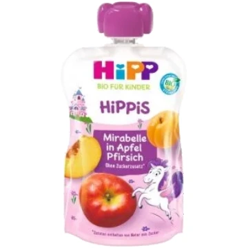 HIPP Ābolu, Plūmju, Persiku (no 1 gada) biezenis, 