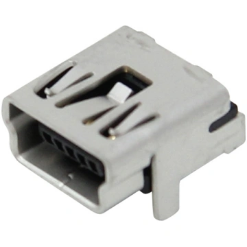 Connector: USB B mini; socket; on PCBs; THT; PIN: 