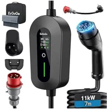 EzGoGo Mobile Wallbox 11 kW Charger Type 2 with 7 