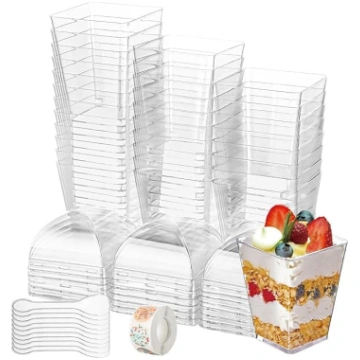 Deserta trauciņi Plastmasas kvadrātveida 150ml min
