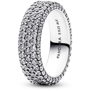 Pandora Timeless gredzens ar trīs Pavé rindām - 60