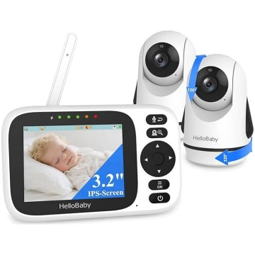 HelloBaby bērnu monitors ar divām kamerām, tālvadī
