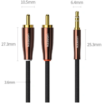 UGREEN AV170 2x RCA cable (Cinch) jack 3.5mm, 1m (