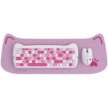 CANYON HSET-W6 EN Keyboard+Mouse Kitty Edition AAA