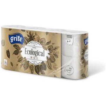 Tualetes papīrs GRITE Ecological 3 sl., baltā krās
