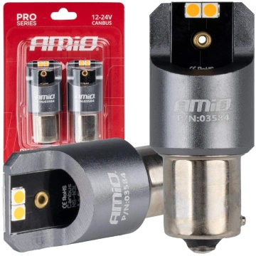 Spuldzīte diodes LED PRO 2 gab. Oranža, PY21W 4x30