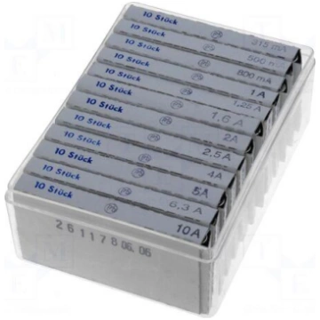 Kit contents: fuses | fuse | 6,3x32mm | Range of v