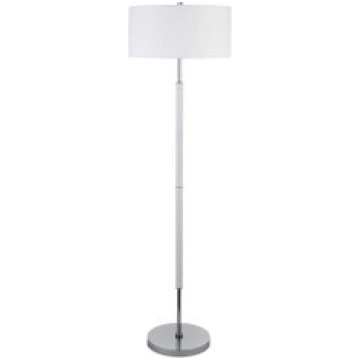 61" Nickel Two Light Traditional Shaped Floor Lamp