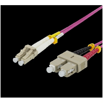 FIBER CABLE DELTACO OM4, LC - SC, DUPLEX, MULTIMOD