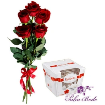 Sarkanas rozes ar Raffaello