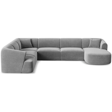 Velvet Modular Panoramic Left Corner Sofa, "Campi"