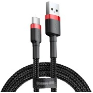 Baseus 1M Cafule 3A USB to Type-C cable - Melns / 