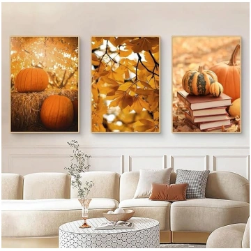 Premium Plakātu komplekts, estētiskie Pumpkin Sien