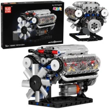 Construction Blocks V8 Engine Mechanical Model Mov