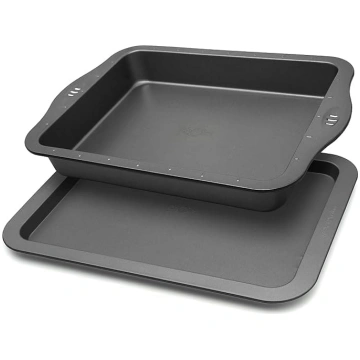 Brownie Tin Oven Tray Set of 2 Deep Roasting Tin 1