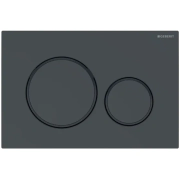Placca a due tasti Sigma 20 nero lucido con anello