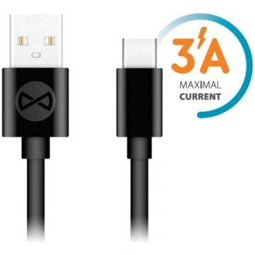 Kabelis Forever, USB/USB Type-C, 100 cm, melna krā