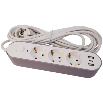 BESK 3-Port USB + Type-C Extension Cable, 5m, A to