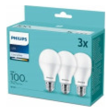 Philips LED lampa 100W 4000K [Lamp E27 3-Pack] 929