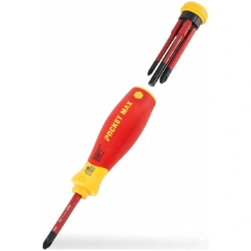 Wiha Screwdriver with bit magazine PocketMax elect