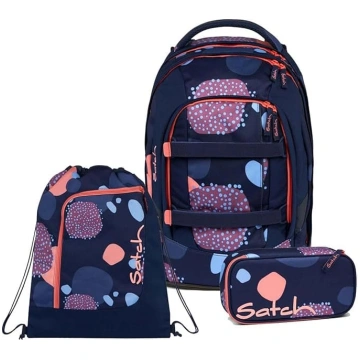 satch Pack of 3 Skolas mugursoma ar zīmuļlietu un 