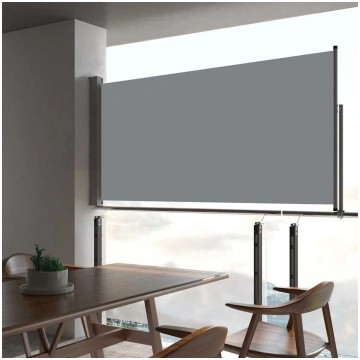Izvelkama sānu markīze, pelēka, 80x300 cm