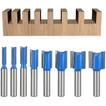 BIGP 8 Pieces 8 mm Shank Groove Cutter, 5 mm 6 mm 