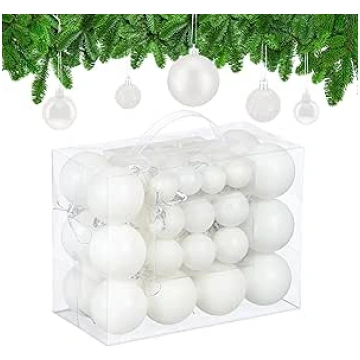 Relaxdays Christmas Baubles 50 plastmasas spīdīgu 