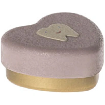 Metāla kārbiņa Heart Small, Heather, pirmo zobiņu 