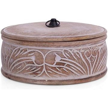 Roku darbs Meksikas Tortilla Warmer Basket Koka In