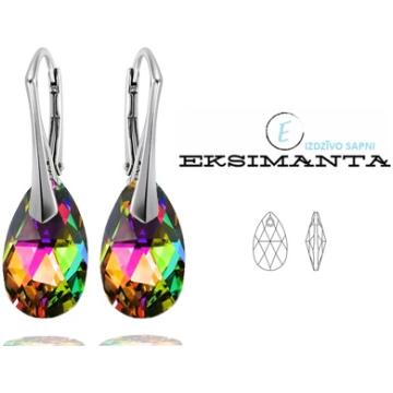 SUDRABA AUSKARI AR SWAROVSKI KRISTĀLIEM Eksimanta.