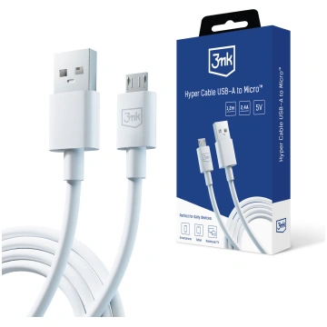 3mk Hyper Cable USB-A / micro USB 5V 2.4A 1.2m - w