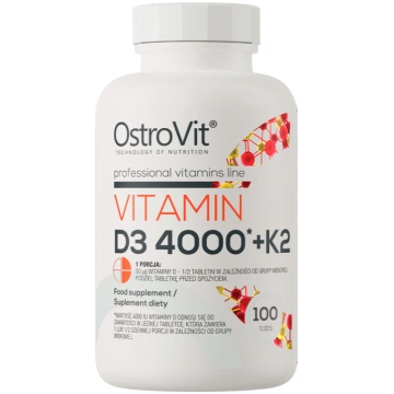 VITAMĪNS D3 4000 + K2 (100 TABLETES)