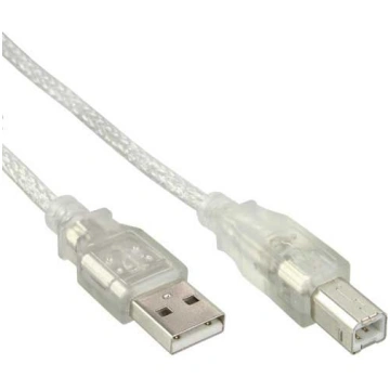 Kabelis Usb Inline Usb-a - Usb-b 1 M Caurspīdīgs (