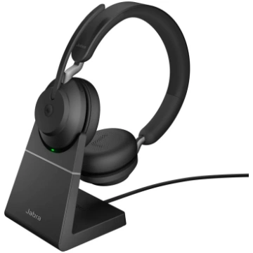 Austiņas Jabra Evolve2 65 USB-A Black MS Chrg stan