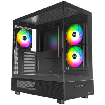 Montech XR Midi-Tower case Tempered Glass - black 