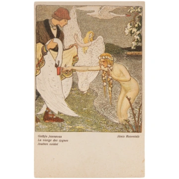 Atklātne "J. Rozentāls - Gulbju jaunavas" Postcard