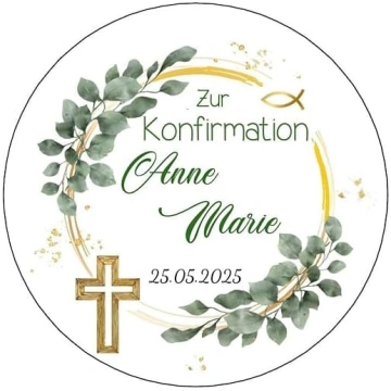Kūkas rotājums konfirmācijai ar vārdu un datumu –