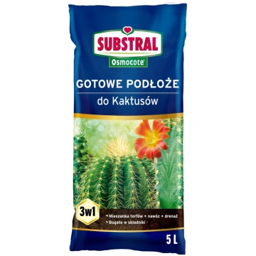 Augsne kaktusiem + Osmocote mēslojums Substral, 5 