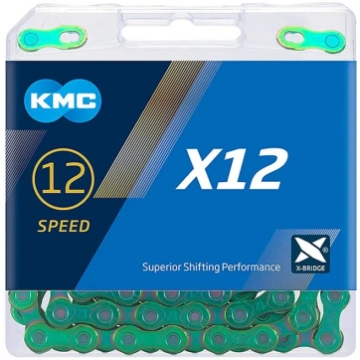 Ķēde - KMC X12 Aurora Green - BX12AG126 - 12 ātrum